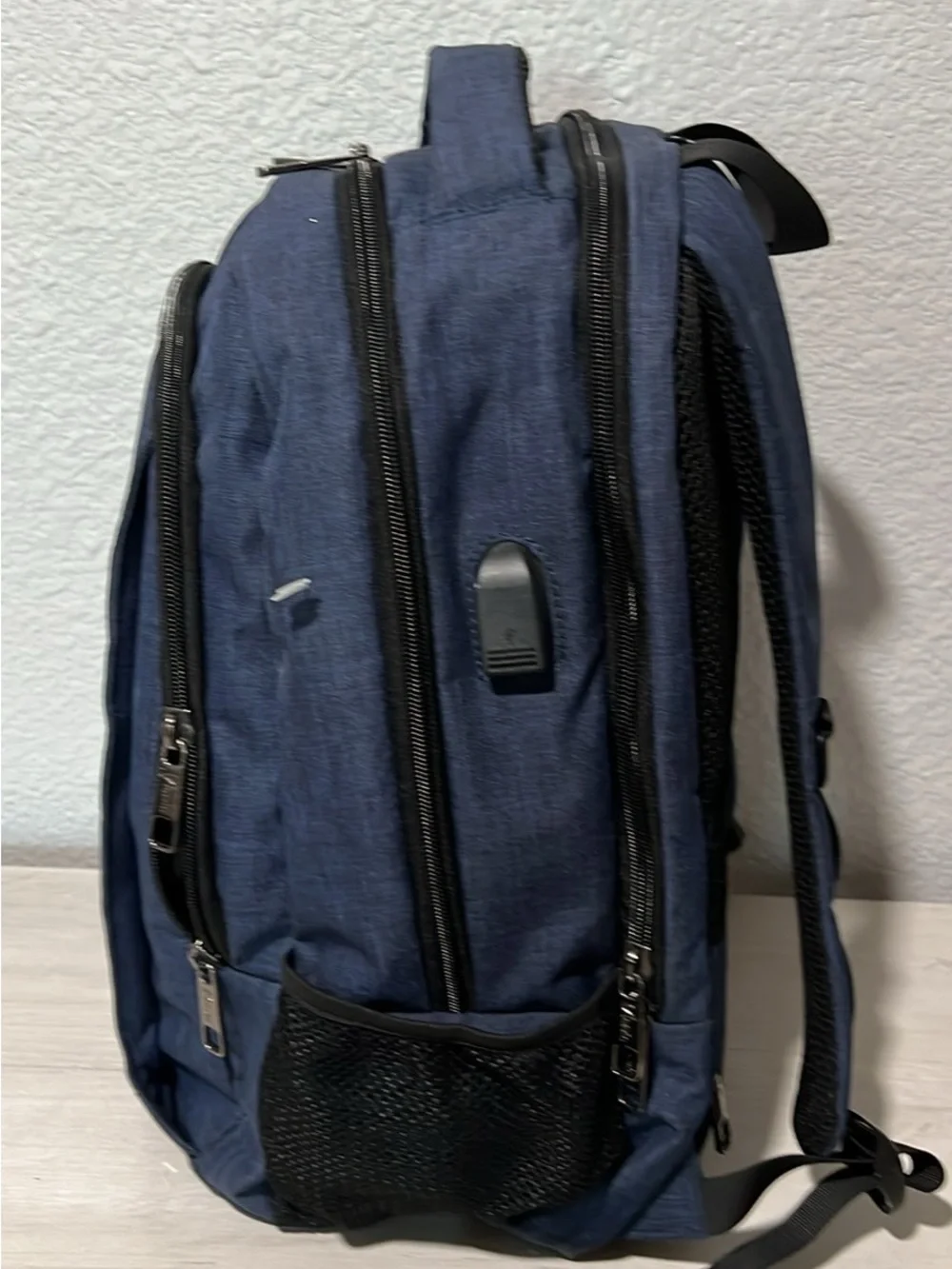 Navy Blue Men's Backpack - Durable Everyday Bag